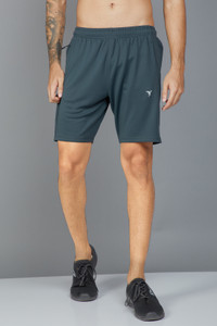 TECHNOSPORT Solid Men Black Sports Shorts