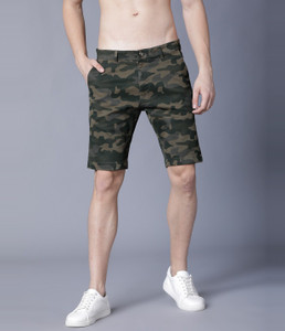 HIGHLANDER Printed Men Green, Beige Regular Shorts