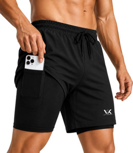 VK FITNESS Printed Men Black Gym Shorts, Running Shorts, Sports Shorts, Compression Shorts, Cycling Shorts