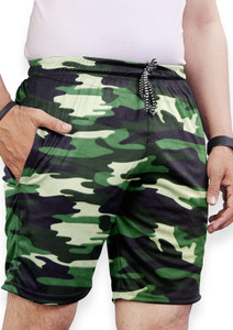 FTX Printed Men Green Sports Shorts