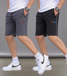 FEEL TRACK Solid Men Grey, Dark Grey Bermuda Shorts