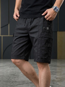 DHRIVANSH Printed Men Black Cargo Shorts