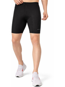 Emperro Solid Men & Women Black Compression Shorts