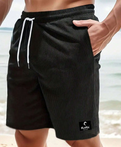 Flicfol Self Design Men Black Casual Shorts