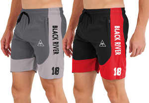 Black river Color Block Men Multicolor Regular Shorts, Gym Shorts, Running Shorts