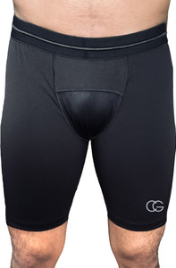CALIGOSTLE Solid Men Black Sports Shorts, Compression Shorts