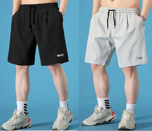 karwa Solid Men Black, Grey Sports Shorts