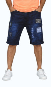 Joshua jenny Solid Men Denim Dark Blue Denim Shorts