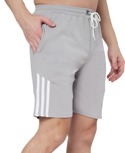 Valley Striped Men Grey Gym Shorts