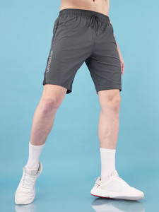 TECHNOSPORT Printed Men Black Sports Shorts