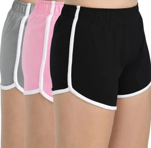 DASK Solid Women Grey, Black, Pink Dolphin Shorts