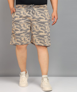 METRONAUT PLUS Printed Men Beige Regular Shorts