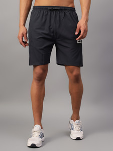 Frencho Solid Men Dark Grey Regular Shorts, Beach Shorts, Basic Shorts
