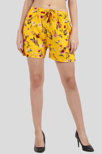 My Swag Printed Women Yellow Regular Shorts