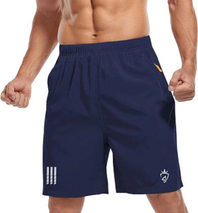 TENRUN Solid Men Blue Casual Shorts