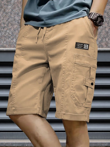 Legant Solid Men Beige Regular Shorts