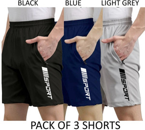 Leemak Printed Men Black, Blue, Light Green Regular Shorts