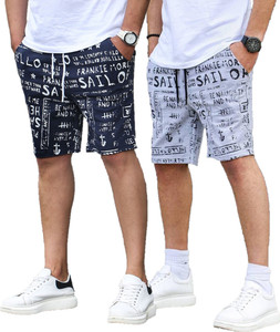 Jungle Berry Graphic Print Men Dark Blue, Grey Regular Shorts