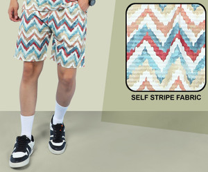 INDICLUB Self Design Men Multicolor Casual Shorts