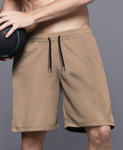 TRIPR Self Design Men Beige Regular Shorts