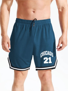 CULISH Printed Men Blue Gym Shorts, Sports Shorts