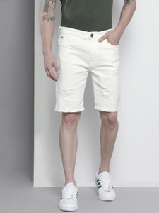 The Indian Garage Co. Solid Men White Casual Shorts