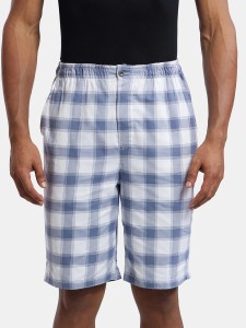 JOCKEY Checkered Men White, Blue Bermuda Shorts