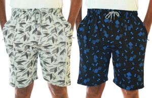LAKSIMA Printed Men Grey Beach Shorts