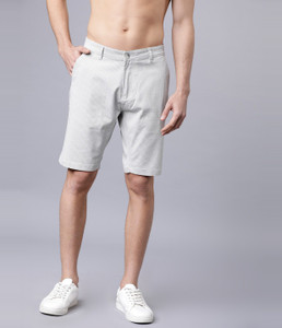 HIGHLANDER पुरुषों के लिए प्रिंटेड ग्रे चिनो शॉर्ट्स