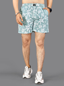 FTX Printed Men Blue, White Casual Shorts