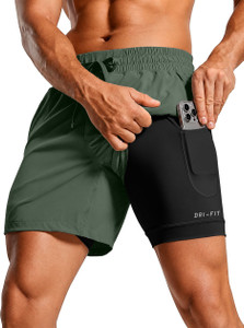 PRAVAHA Solid Men Green Gym Shorts - Image 4