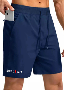 Bellwit Solid Men Dark Blue Casual Shorts