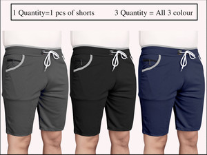 WeReKo Solid Men Black, Dark Grey, Dark Blue Regular Shorts