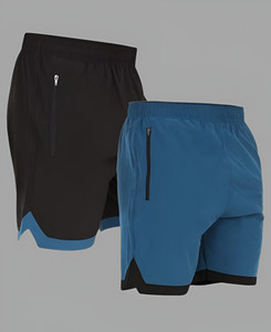 jaxcion Solid Men Black, Light Blue Regular Shorts, Running Shorts, Gym Shorts, Cycling Shorts, Sports Shorts