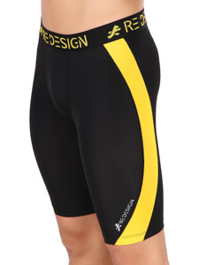 ReDesign Apparels Solid Women Yellow Compression Shorts