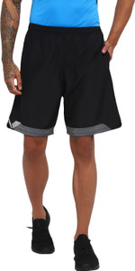 NIVIA Solid Men Black Sports Shorts