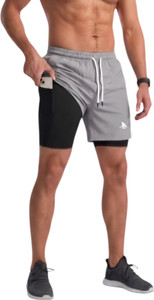 BOLDSHARK Solid Men Grey Compression Shorts, Cycling Shorts, Gym Shorts, Running Shorts, Sports Shorts