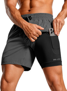 PRAVAHA Men Dark Grey Gym Shorts - Image 4
