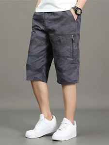 sti Military Camouflage, Printed, Geometric Print Men Multicolor Cargo Shorts