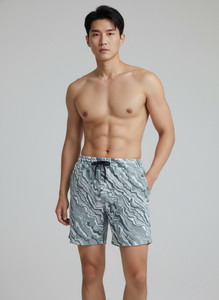 vastradhan Printed Men Grey, White Beach Shorts, Casual Shorts, Board/Swim Shorts, Night Shorts, Gym Shorts, Sports Shorts