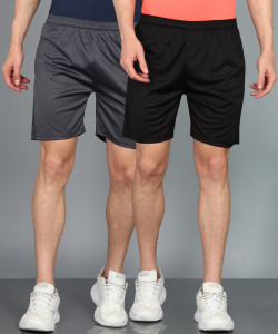 Adrenex Solid Men Multicolor Sports Shorts