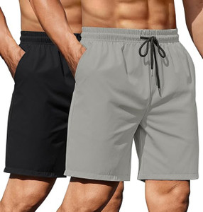 Arsh Fashion Solid Men Black, Grey Regular Shorts