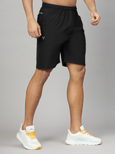 UZARUS Solid Men Black Sports Shorts
