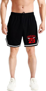 CULISH Printed Men Black Regular Shorts, Casual Shorts, Gym Shorts
