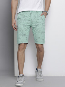 The Indian Garage Co. Printed Men Green Chino Shorts