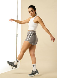 Cult Color Block Women Dark Grey Sports Shorts