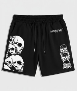 RASKELYBAX Printed Men Black Casual Shorts