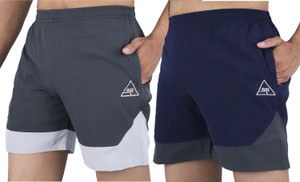 Black river Solid, Color Block Men Multicolor, Blue Gym Shorts, Sports Shorts
