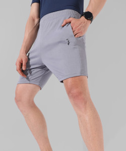 CAMPUS SUTRA Solid Men Grey Sports Shorts