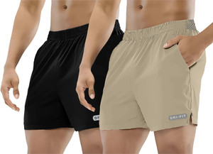 PRAVAHA Printed Men Beige, Black Regular Shorts